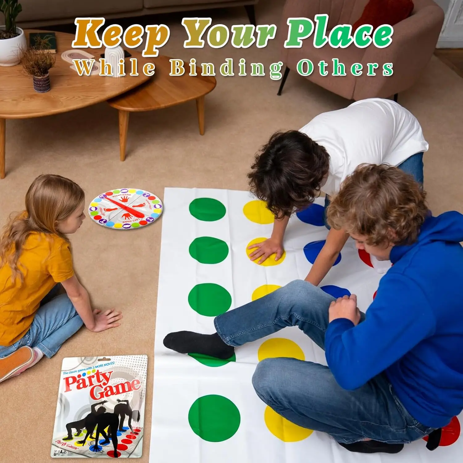 Twister Balance Game Interactive Floor Mat with Spinner Fun Family Party Game Gift for Kids Adults Team Indoor Outdoor Birthday 3