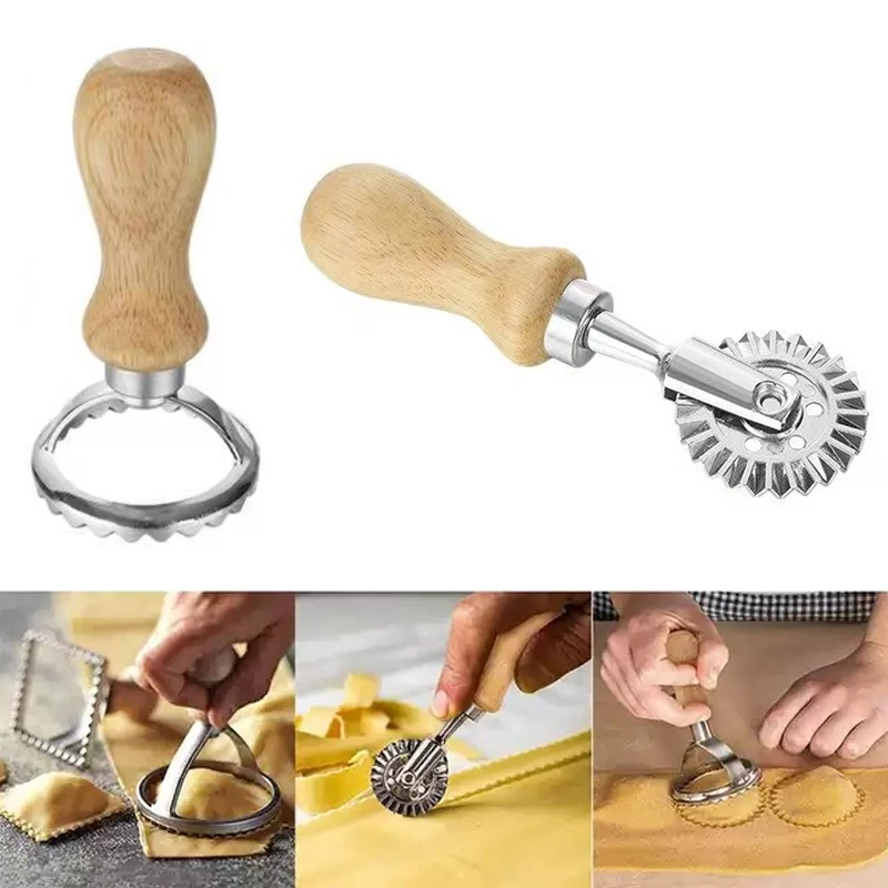 Cookie Cutter Tools 304 Stainless Steel Cookie Cutter Ravioli Pasta Tools Cokies Mold Ravioli Maker Cutters Square Round Pizza Cutting Wheel Tools