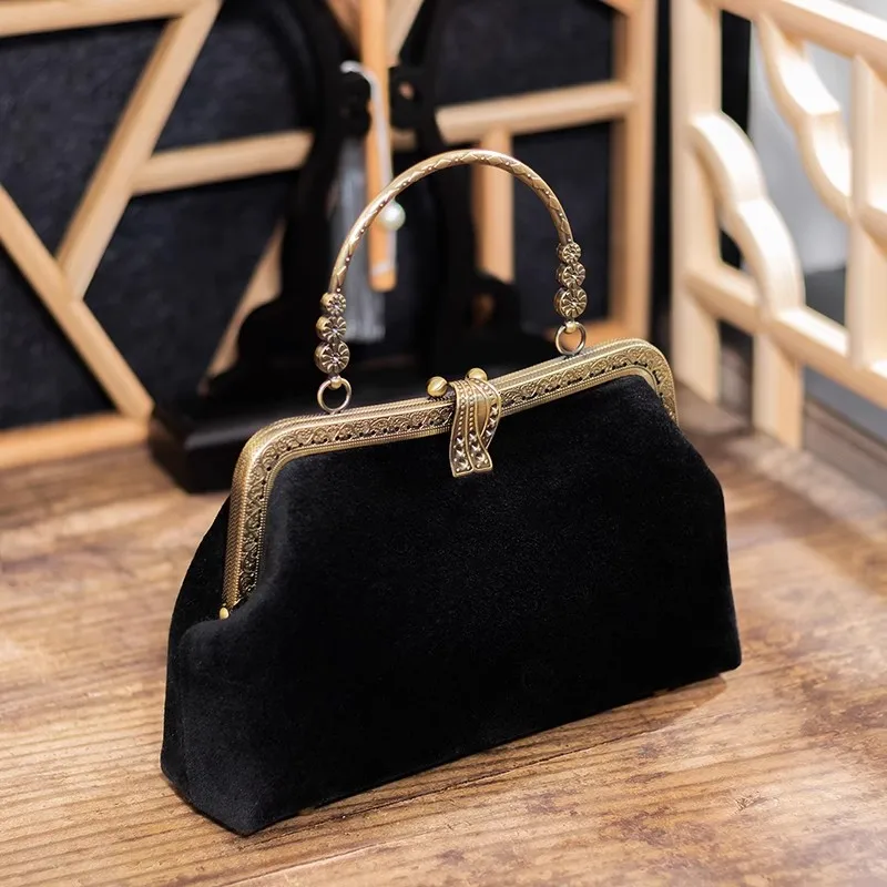 Classic Vintage Mother Gift Bags Bag Top Handle Women's Handbags Purses Lock Bags Women Shoulder Crossbody Bag Chain Fringe