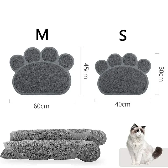 1 Pc  Paw Print Pet Mat Pvc Cat Litter Mat Waterproof Pet Litter Box Pad Non-slip Sand Cat Washable Cleaning Mat 6