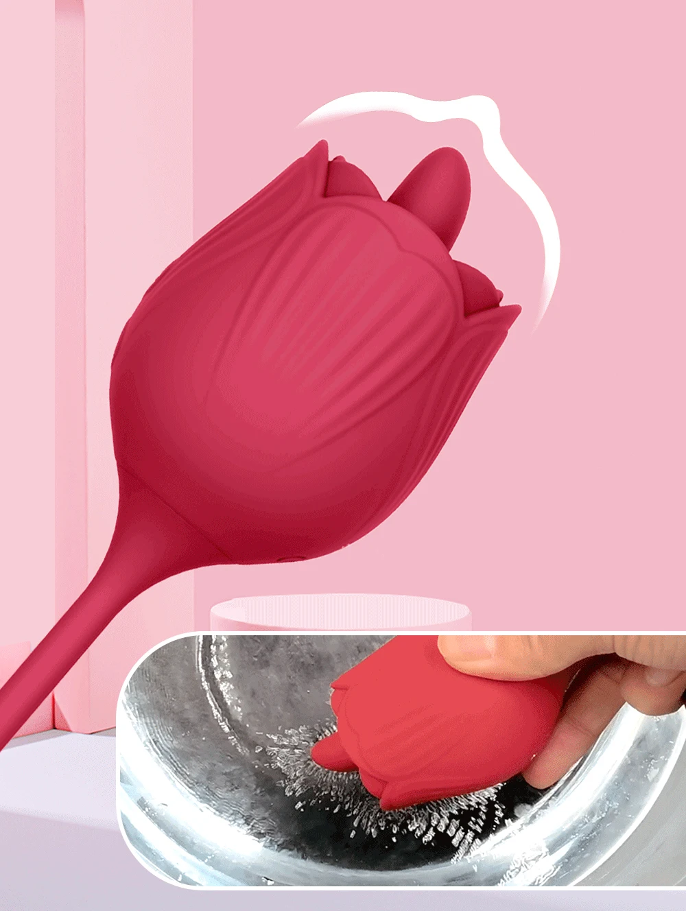 Rose Shaped Vagina Sucking Vibrator G-Spot Pussy Nipple Suction Cup Mouth Licking Clitoris Stimulation Powerful Female Sex Toy