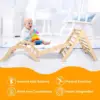 6-in-1 Pikler  Wood Adjustable Triangle Set Wooden Montessori Climbing Set with Ramp Arch Slide and Net Climbing Toys Indoor 5