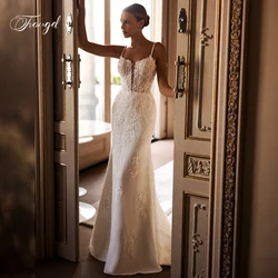 Traugel Sexy Backless Sweetheart Lace Mermaid Wedding Dresses Delicate Spaghetti Straps Appliques Beaded Trumpet Bridal Gown