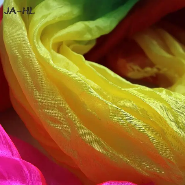 1Pc 1,8 M Multolor Kézzel Készített Hasa Tánc Táncoló Selyem Bambusz Hosszú Rajongók Fátyolok - Image 6