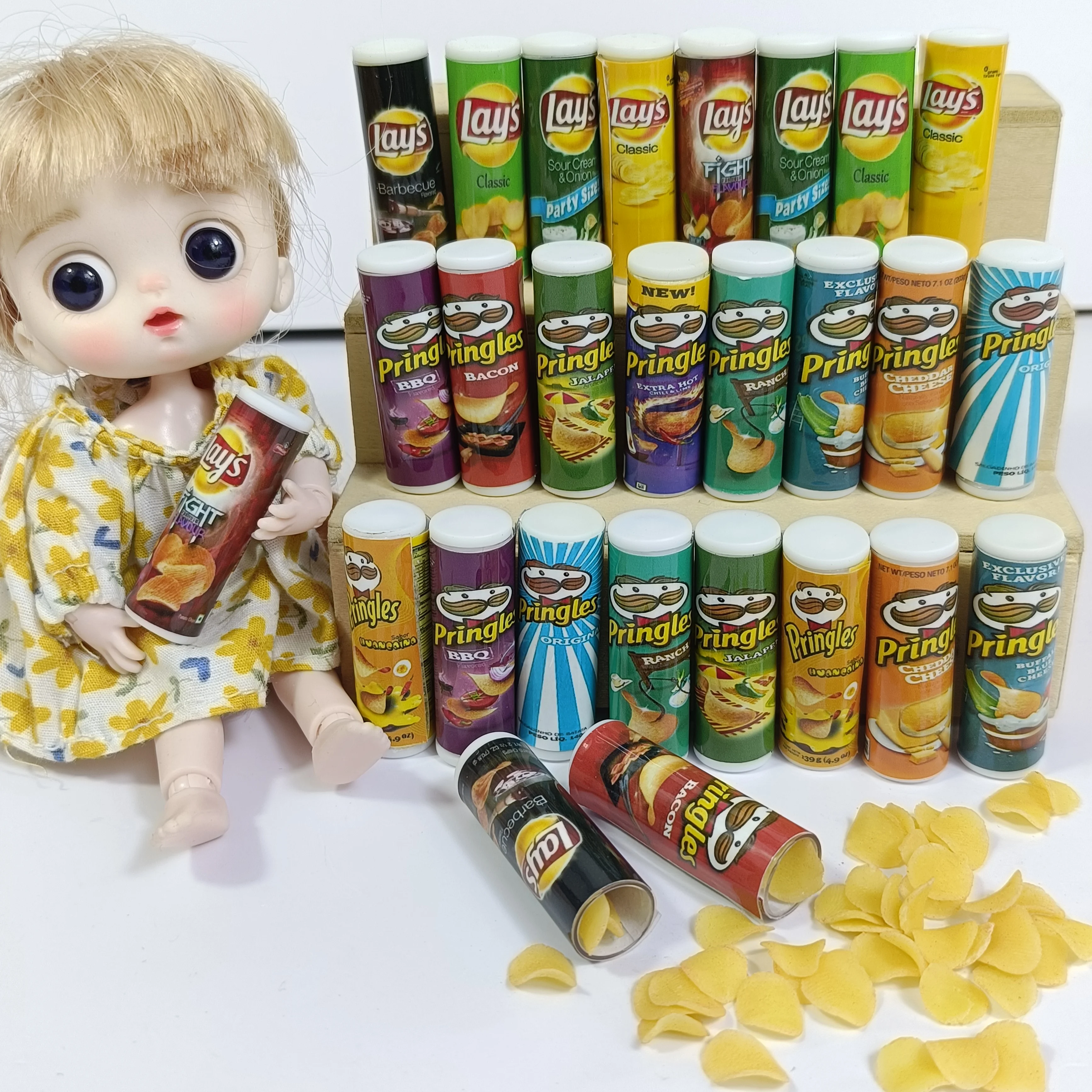 New 1/6 Scale Miniature Dollhouse Snack Potato Chip Food for Barbies blyth ob11 dolls  Play Kitchen Toy Birthday gift accessory 3