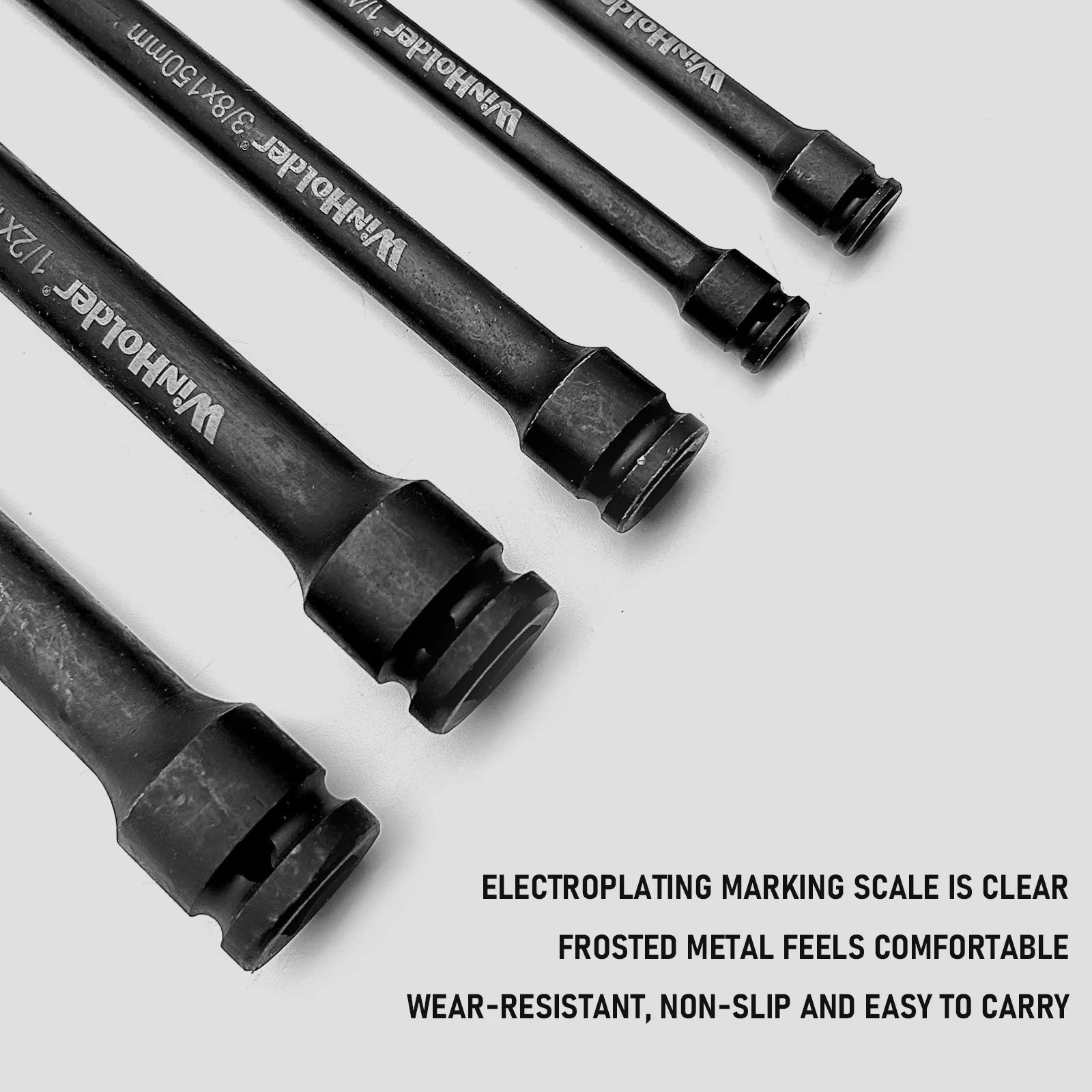 Winholder 9PCS Impact Extension Bar Set 1/2" 3/8" 1/4" Drive Long Reach Extension Bar Set Workshop Tool