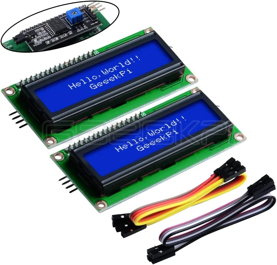 GeeekPi IIC I2C TWI Serial LCD 2004 20x4 Display Module with I2C Interface Adapter Blue Backlight for Raspberry Pi Arduino STM32 DIY Maker Project BPI GeeekPi IIC⁄I2C TWI Serial LCD 1602 16x2 Display Module with I2C