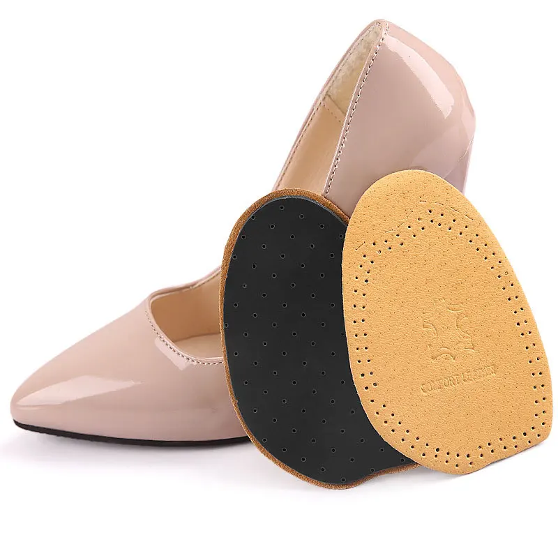 Cowhide Forefoot Pad For High Heels Shock Absorption Breathable Latex Shoes Insoles Inlegzolen Anti Slip Heels Palmilha Solette