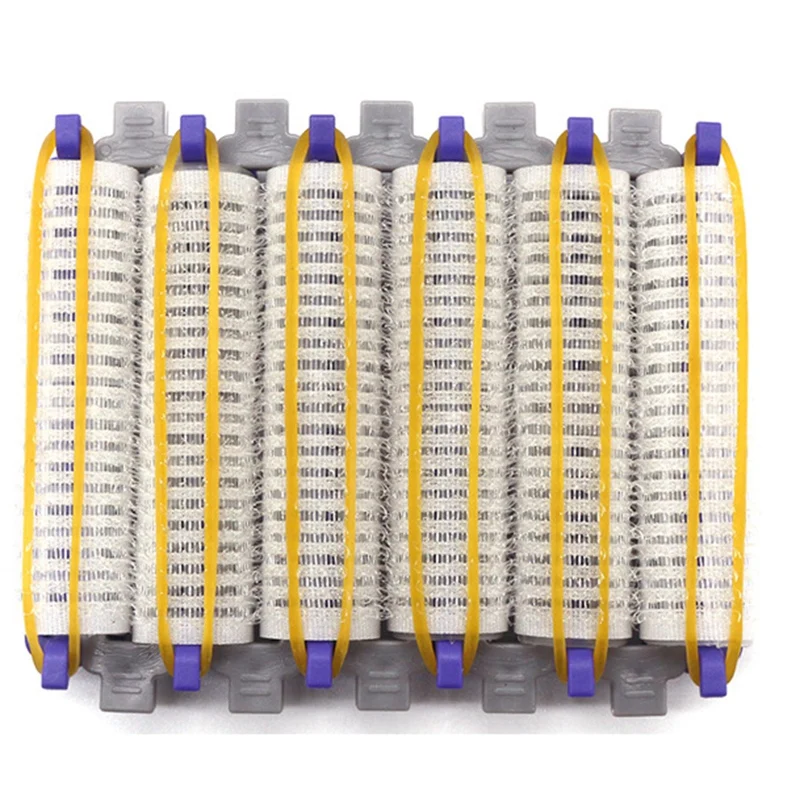 SANQ 24Pcs/Set Salon Nylon Hook & Loop Hair Rollers Set Root Perm Rods Bars Curlers with Clips Rubber Bands