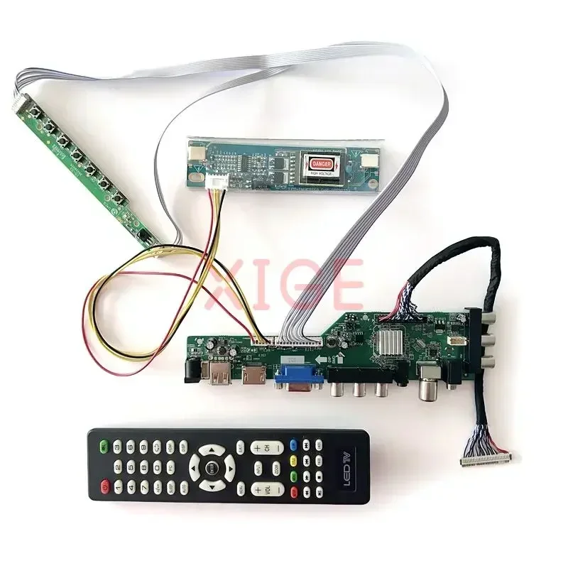 Driver Board Fit M240HW01 M215HW01 M215HW03 2CCFL 1920*1080 DIY Kit USB+HDMI+VGA+AV+IR DVB Digital Signal LVDS-30Pin LCD Display