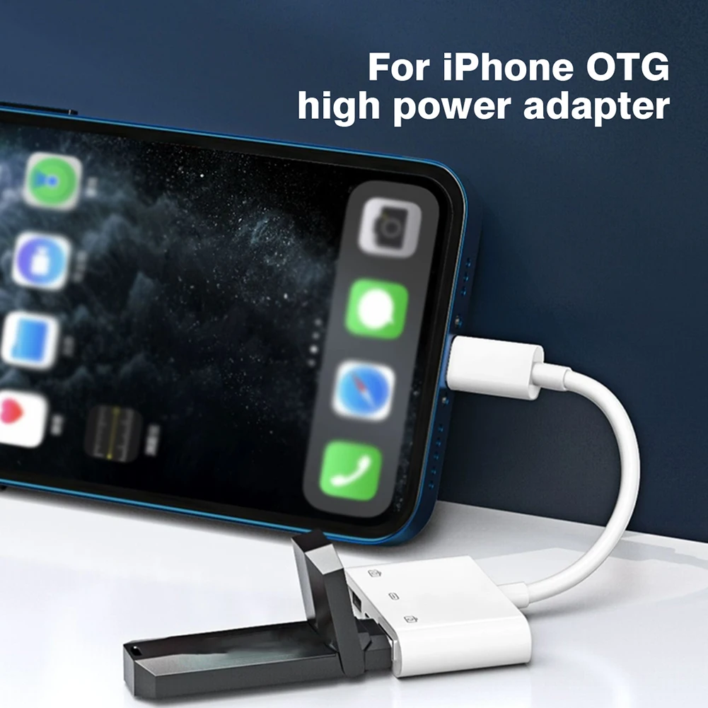 Charger Power Adapter Charging Adapter Cable Kit Charging Cable Adapter Lightning to Lightning Dual USB 3 in 1 Charging Transfer Adapter for iPhone 14 13 12 Pro iPad Camera Photo Data USB3.0 Converter