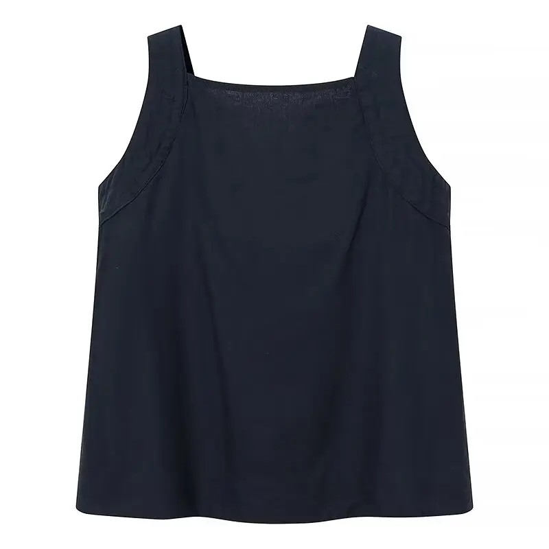 

Женская Весенняя Новинка 2024, Модный повседневный жилет спереди и сзади в стиле ретро, шикарный универсальный топ без рукавов с бантом на плечах для женщин