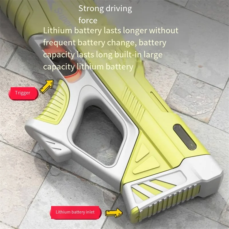 43cm Full Electric Automatic Water Storage Gun Toys Portable Children Summer Beach Outdoor Fight Fantasy Toys for Boys Kids Game 4