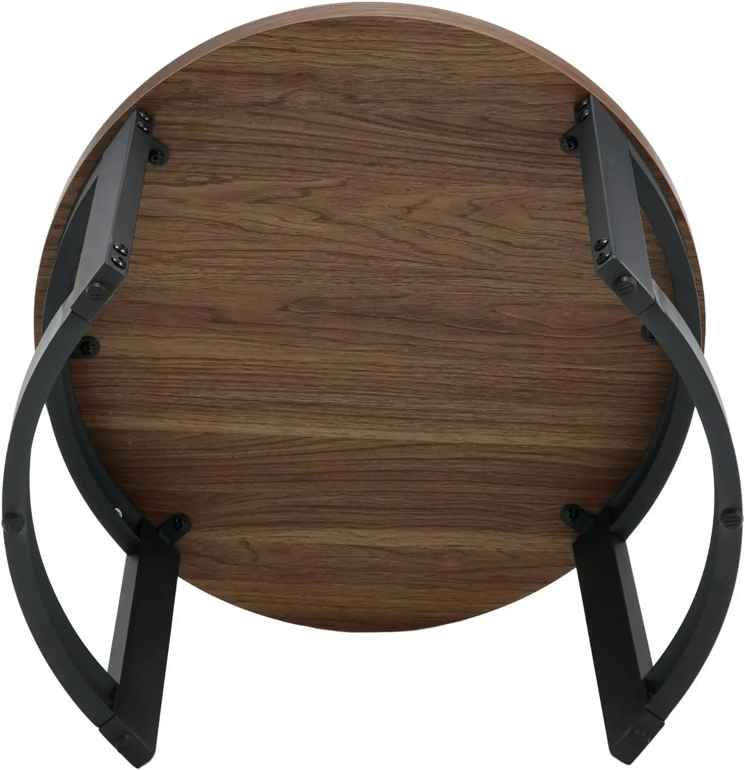 Round Wood Coffee Table 23.5" Farmhouse Rustic Small Circle Living Room Coffee Table, End Table Sofa Side Table, Brown Walnut 6