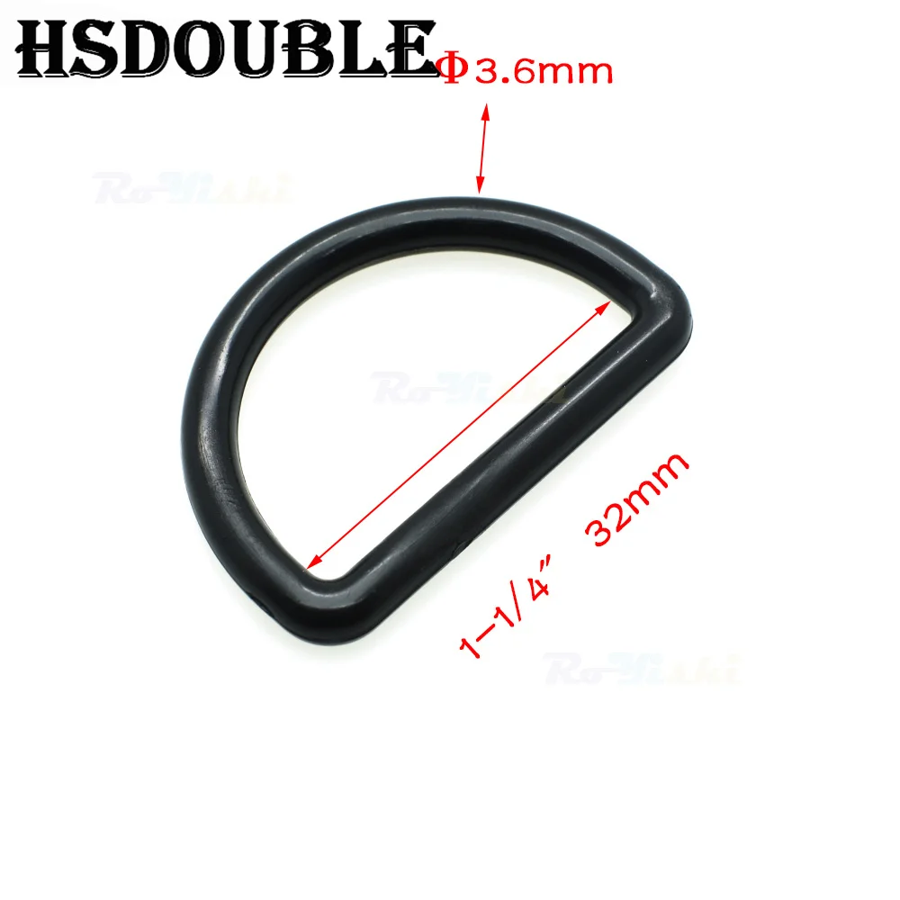 10 Stück/Packung Kunststoff-D-Ring-Schnallen für Gurtband, Größe 10 mm, 12 mm, 15 mm, 20 mm, 25 mm, 30 mm, 38 mm, 45 mm, Schwarz – Detail 8