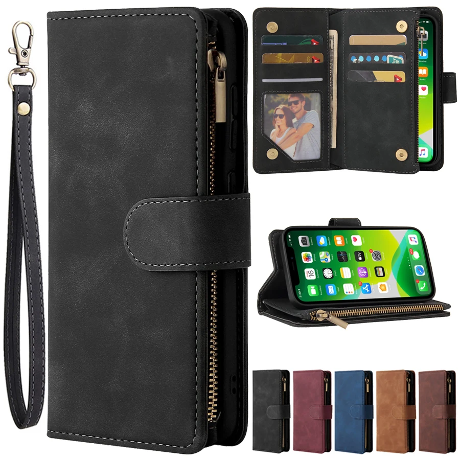Brieftasche Luxus Reißverschluss Ledertasche für iPhone 14 Pro Max 13 Pro Max 12 Pro Max 11 Pro Max SE 2022 2020 X XR XS Max 8 7 6 6S Plus_voghion.com