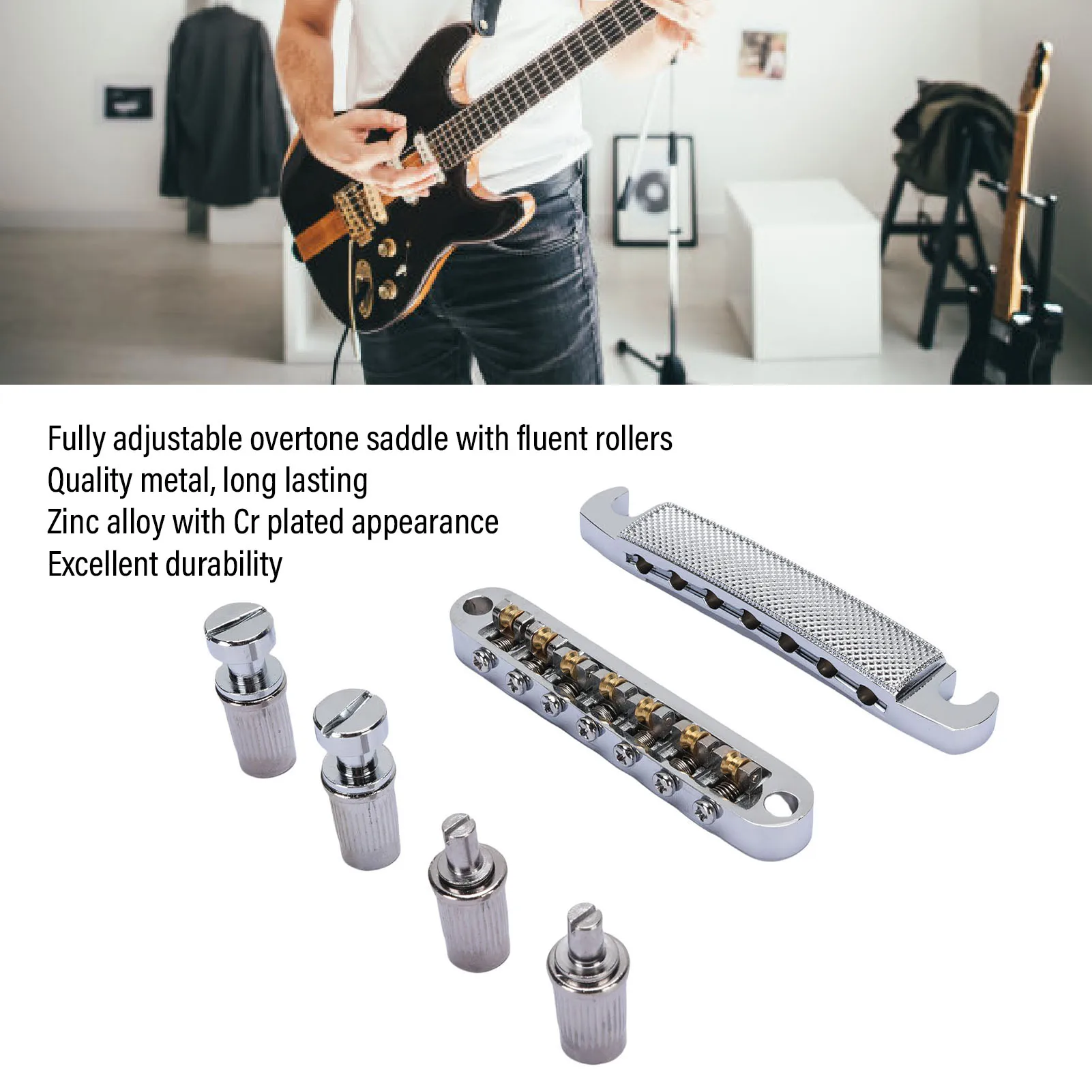 Bridge Stop Bar Tailpiece Combo Replacement for LP SG 7 String Electric Guitar for Tune O Matic  Bridge Stop Bar Tailpiece