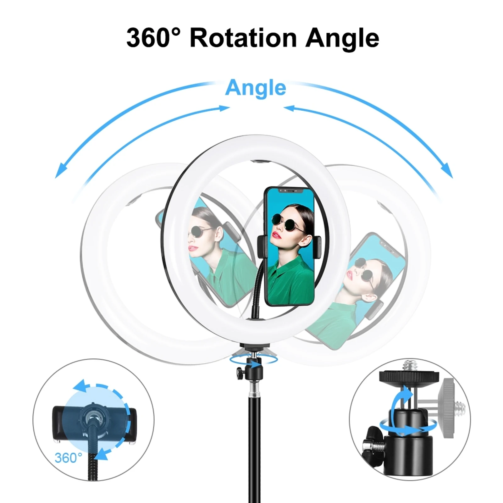 PULUZ 10.2 inch 26cm LED Ring Light + 1.1m Tripod Mount Vlogging Video Light Live Broadcast Kits