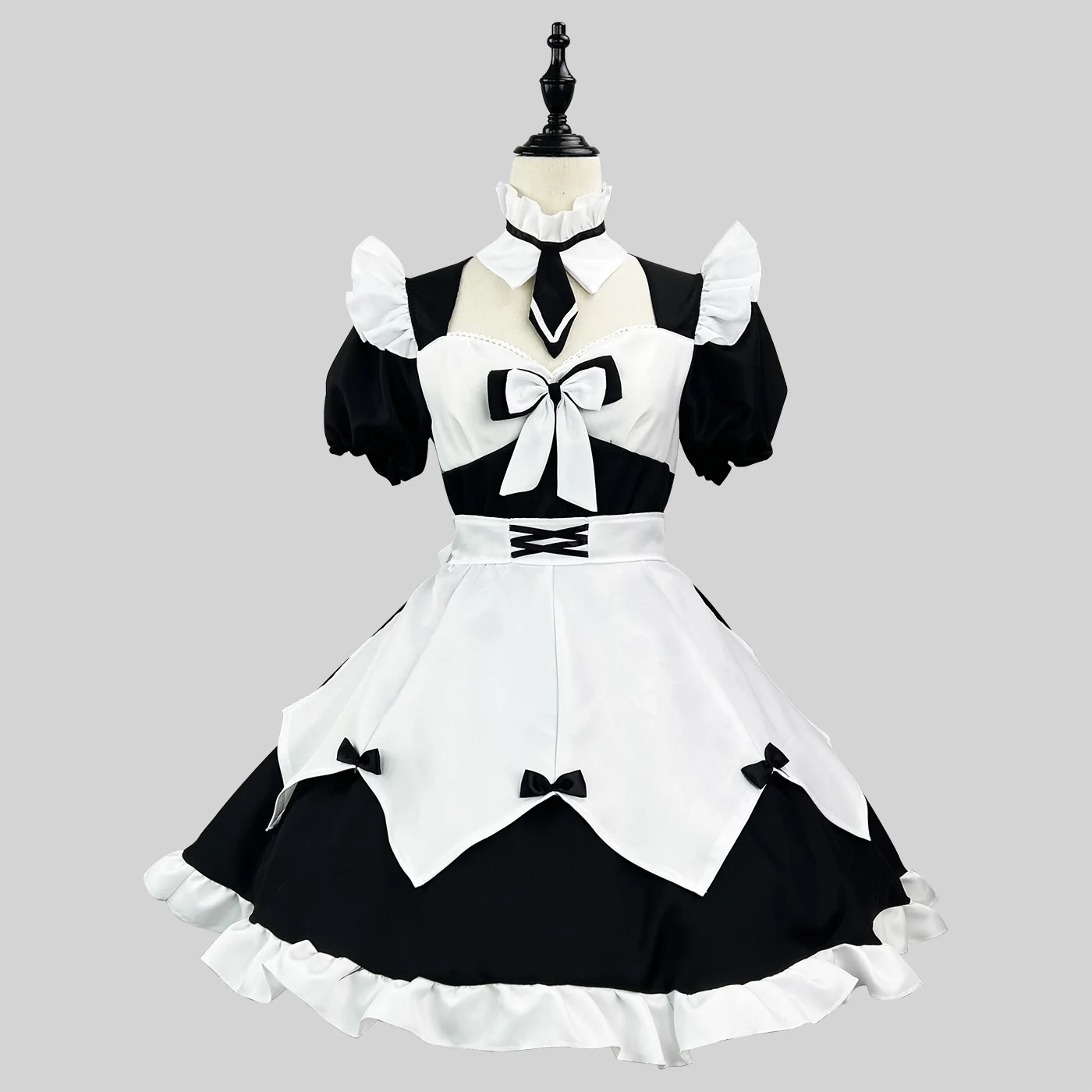 

NONSAR Japanese Cosplay Maid Dress Outfit Sisters Girls Short Sleeve Daily Cute Bow Lolita Dress Animation Show Costume