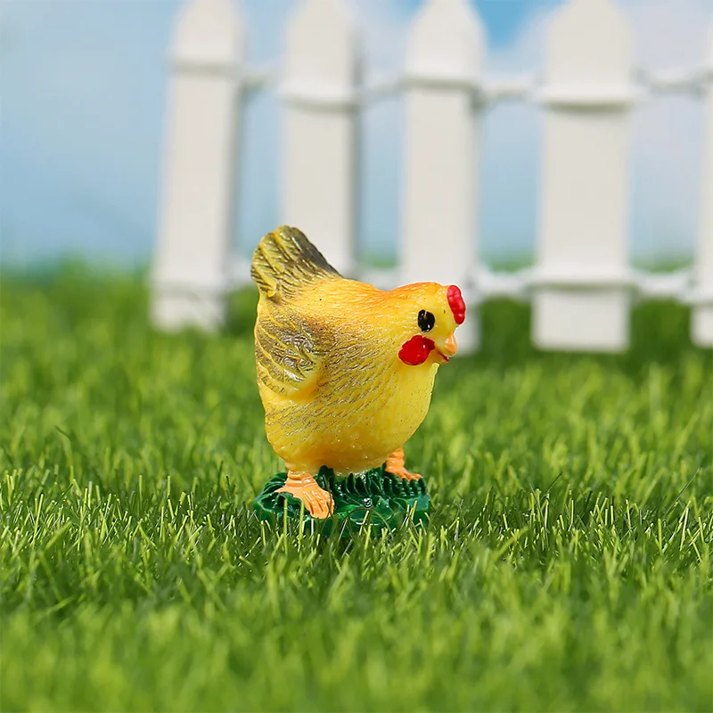 12 Mini Figurines Animales Poules – Ornements De Jardin Miniature En Résine PVC, 1,5-2,5 Cm