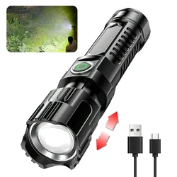 High-Power LED Tactical Flashlight with Display and USB Charging (P50)