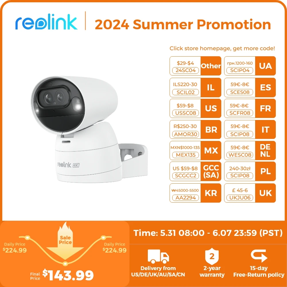 Reolink Argus Series 4K Battery WiFi Security Camera 8MP WiFi Solar Camera Solar/Battery Powered Home Video Surveillance Cameras