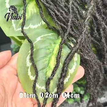 Estensioni Dreadlock Naturali Morbide Personalizzate 1 2 4 mm, Micro Locs Permanenti in Veri Capelli Umani, Fatti a Mano