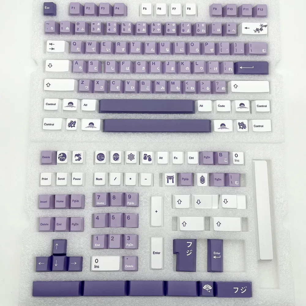 Wisteria Theme Keycap Japanese 140 Keys Cherry Profile Premium 5 Side DYE Sublimation PBT Key Caps For Mechanical Keyboard mechanical keyboard keycaps
