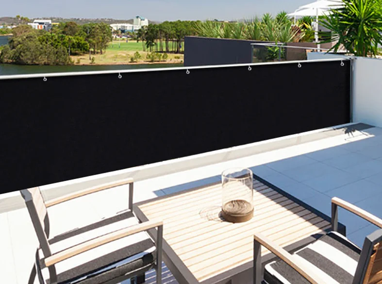 balcony fence cover with Brass Grommet 90% Blockage Windscreen Outdoor Mesh Fencing Cover Netting 4