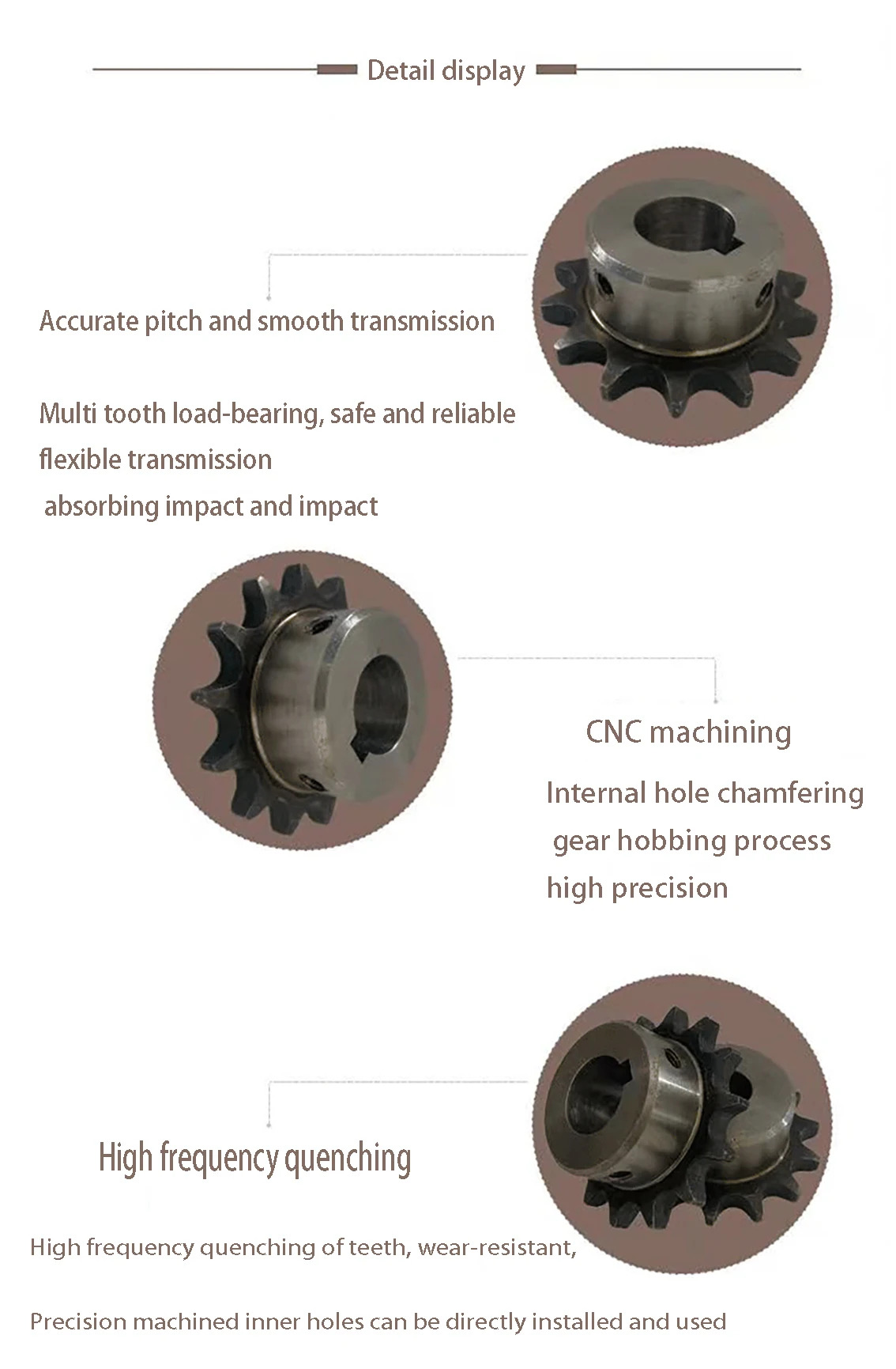 Industrial Drive Sprocket 1PCS 08B Industrial Drive Sprocket 45 # Steel Sprocket Keyway Aperture 12-24mm