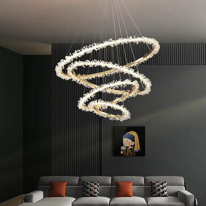 Nordic Luxury Shop Bedroom Living Room Crystal Pendant Lighs Interior Decoration Ring Luster Lighting Modern Ceiling Chandelier pendant lights,ceiling light,pendant lamp,chandelier lighting