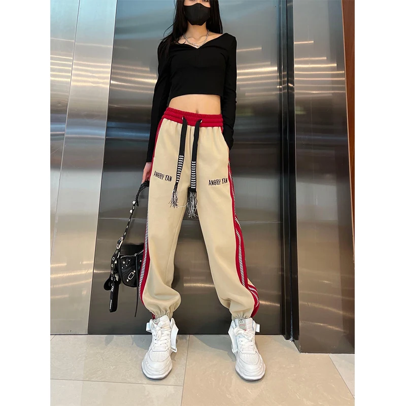 

Женские брюки Harajuku, спортивные брюки для бега, женские брюки, мешковатые спортивные брюки, серые брюки для бега, эластичные женские спортивные брюки с высокой талией