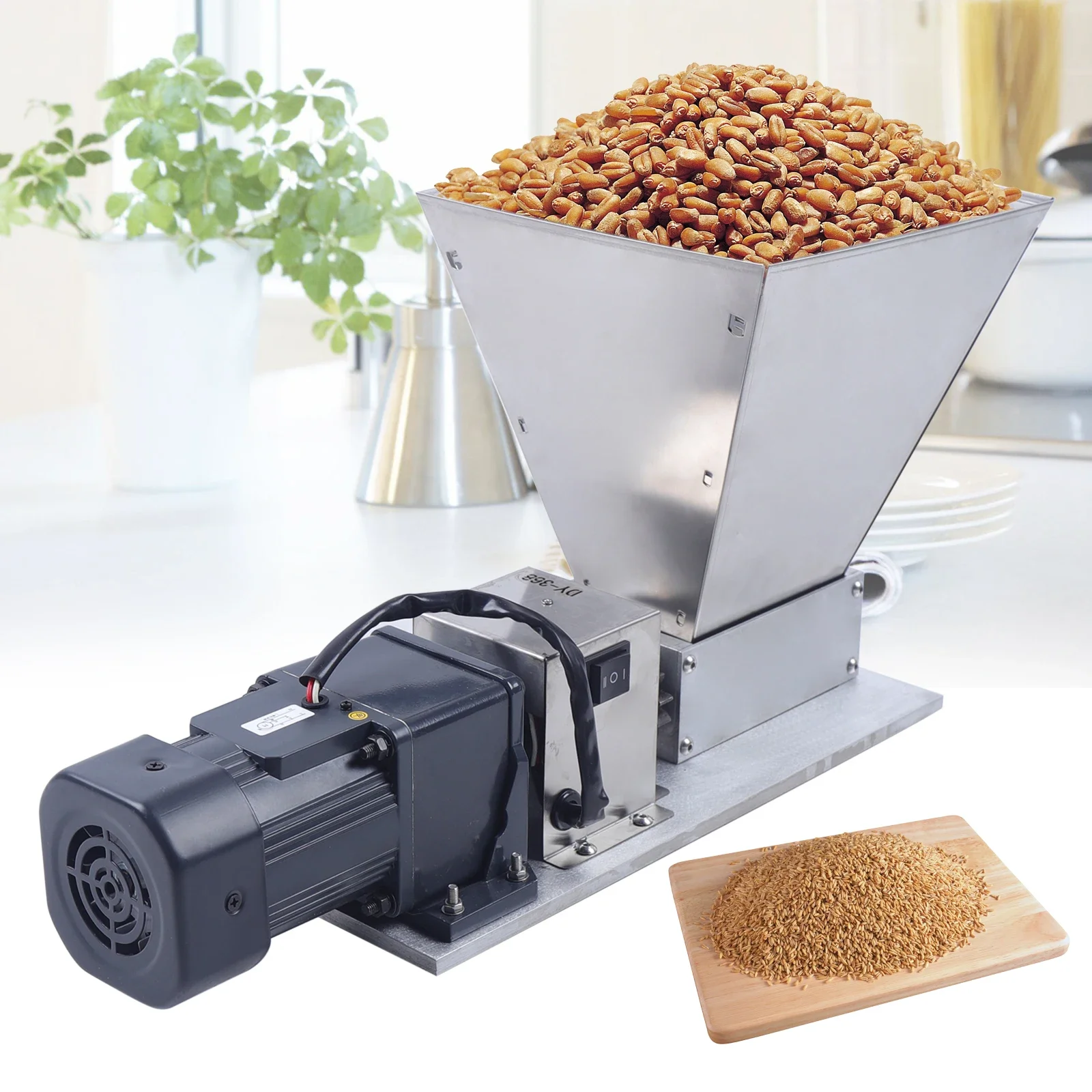 High Quality Home Coffee Bean Grinder W/ Stainless knurled knobs Electric Grain Barley Mill Crusher For Brew Factory Farm