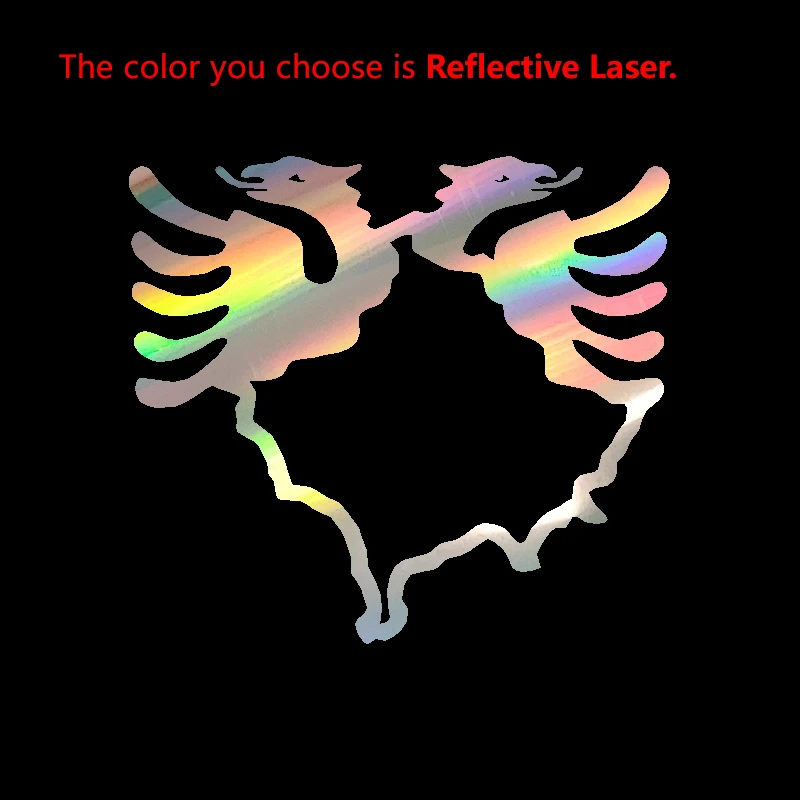 Albanien Doppeladler Aufkleber - 2 Stück, 15cm, Schwarz, Vinyl