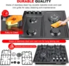 in Gas Cooktop 4 Burners Stainless Steel Stove with NG/LPG Conversion Kit Thermocouple Protection and Easy to Clean 5