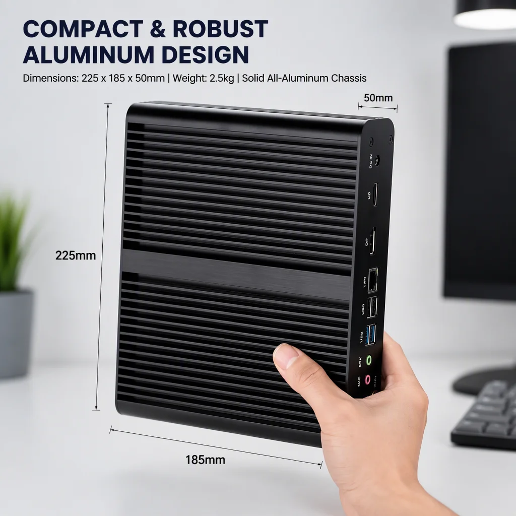 Partaker 12th Gen Alder Lake Fanless Mini PC Intel Core I7 1255U 1260P 1165G7 10510U HD DP Win 11 Gaming Desktop Computer