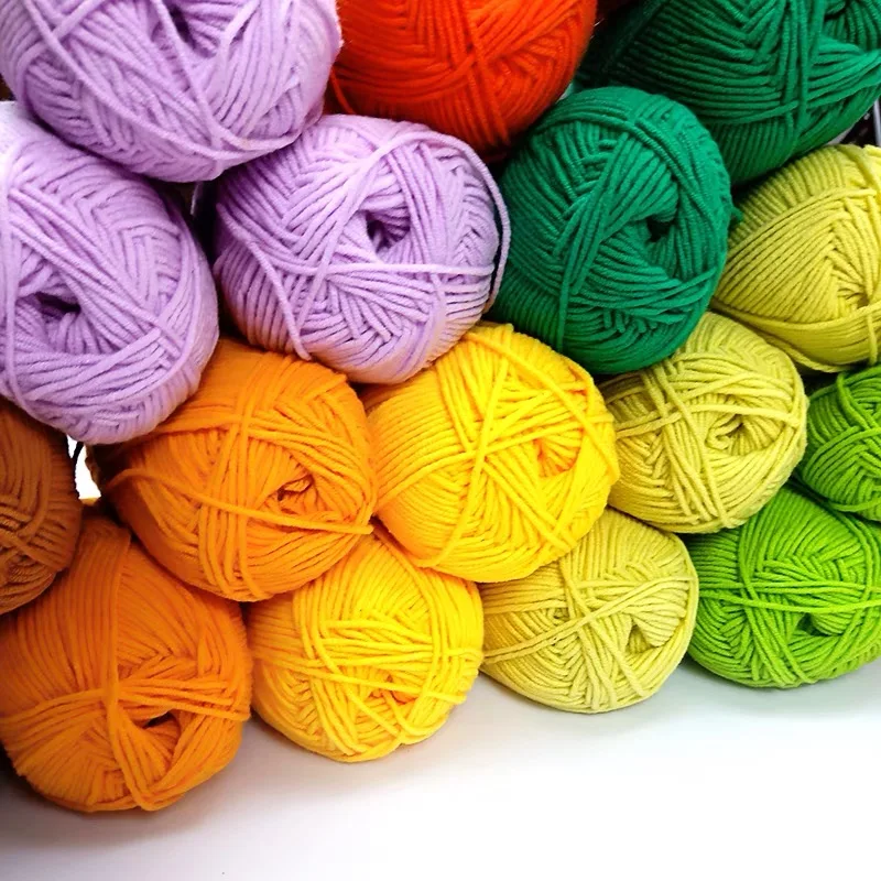 50g 5ply Milk Cotton Yarn Knitting Wool for Hand Knitting Crochet Yarn Baby Scarf Hat Sweater Soft Wool Yarn for Crochet Tools 2