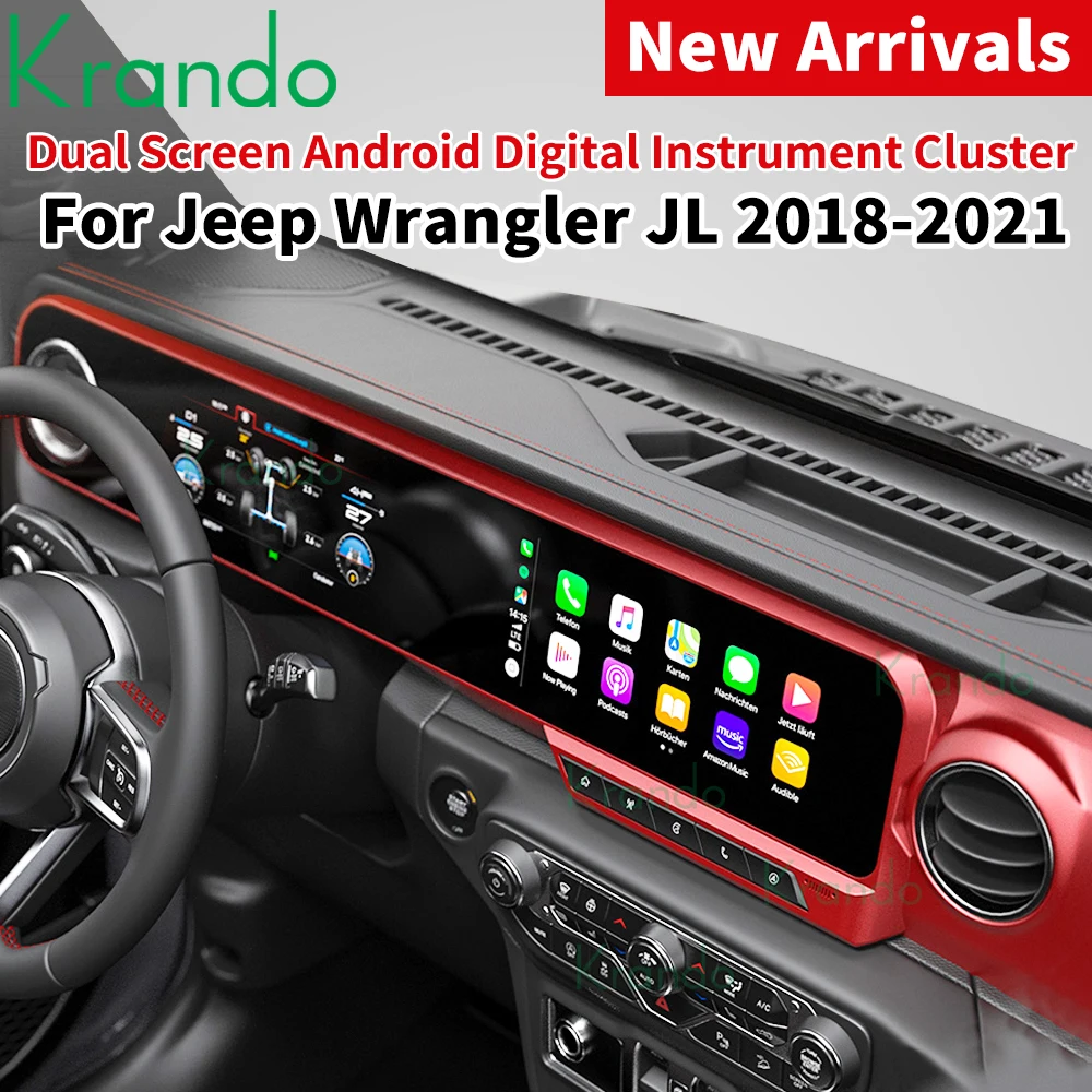 Krando Android 12.0 Digital Cluster For Jeep Wrangler 20182021 Dvd Car Multimedia Player