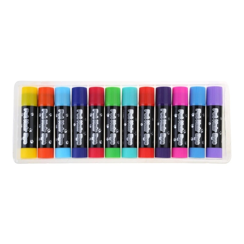 12 Color Pet Hair Dye Chalk Safe and Fun for Children, Halloween, Party