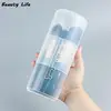 Adjustable Height PVC Makeup Brush Holder Display Storage Cup Organizer with Lid 2