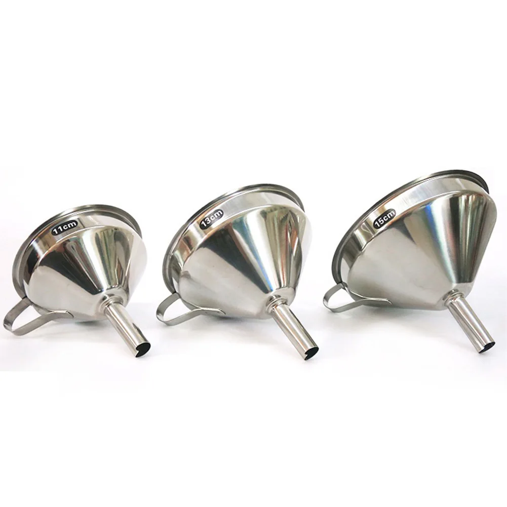 Kitchen Funnel Funnel 11cm 13cm 15cm Liquid Dispenser Oil Silver Spill Tool Spill Wine Set Kitchen Tools