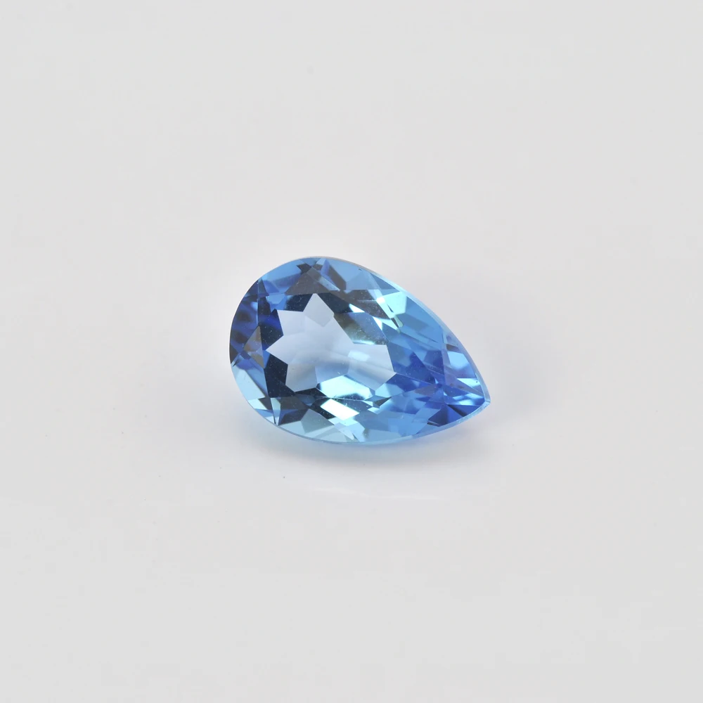 Real Natural Topaz Swiss Blue Semi-precious Stone Facted Pear 8x12mm Natural Topaz Swiss Blue Eye Clean Loose Gemstone 5pcs