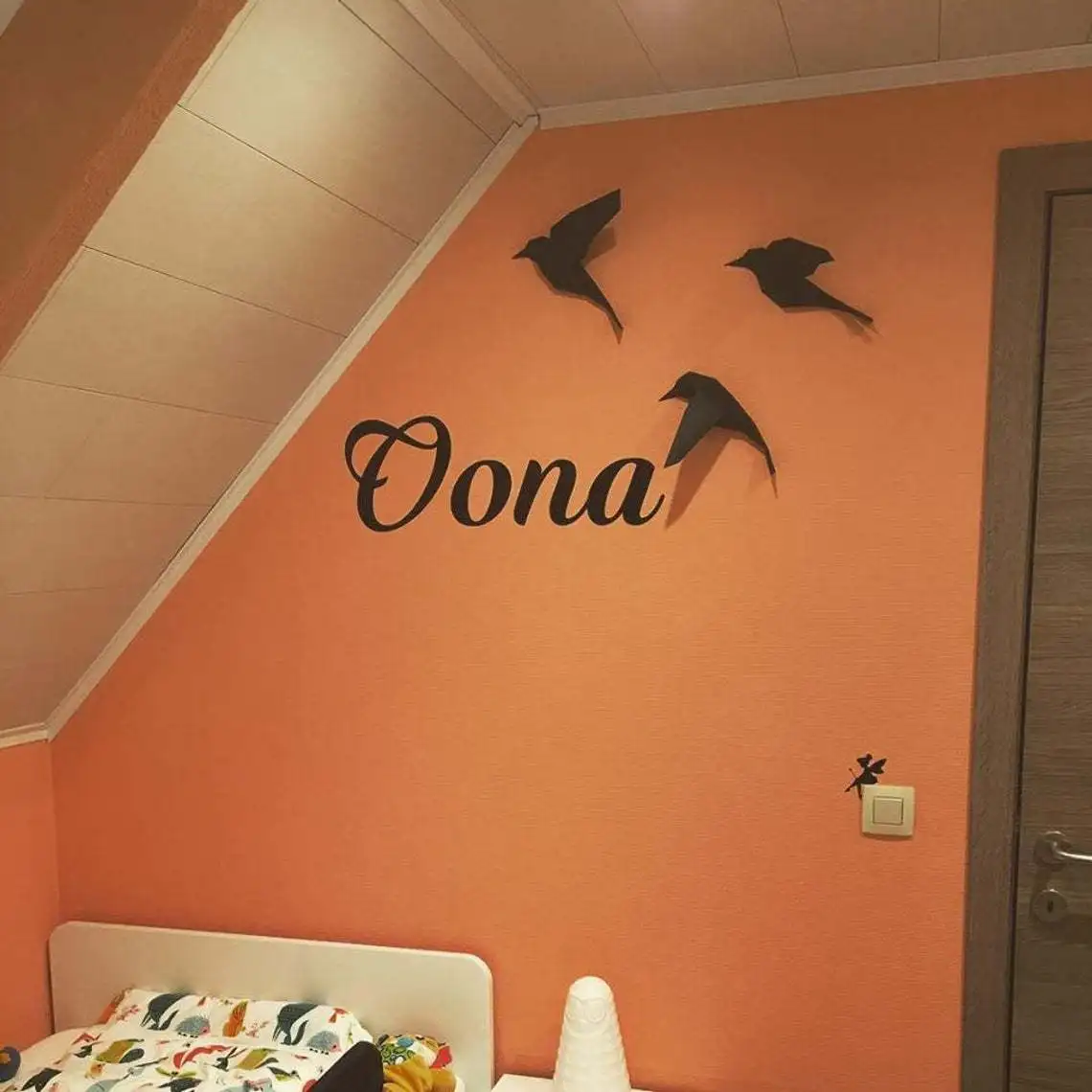 3D Paper Model Paper Jigsaw Puzzle Three Birds Geometric Paper Model Living Room Decoration Wall Hanging DIY