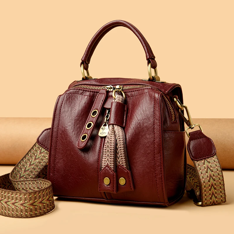 Borsa A Mano Donna In Pelle Di Mucca, A Tracolla, Messenger Bag, Morbida, Nuova Senza Etichette