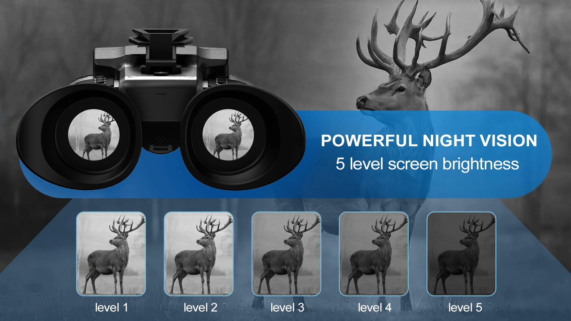4K Hunting Night Vision Binoculars Camera with Tactical Light 600m Range 8X Zoom
