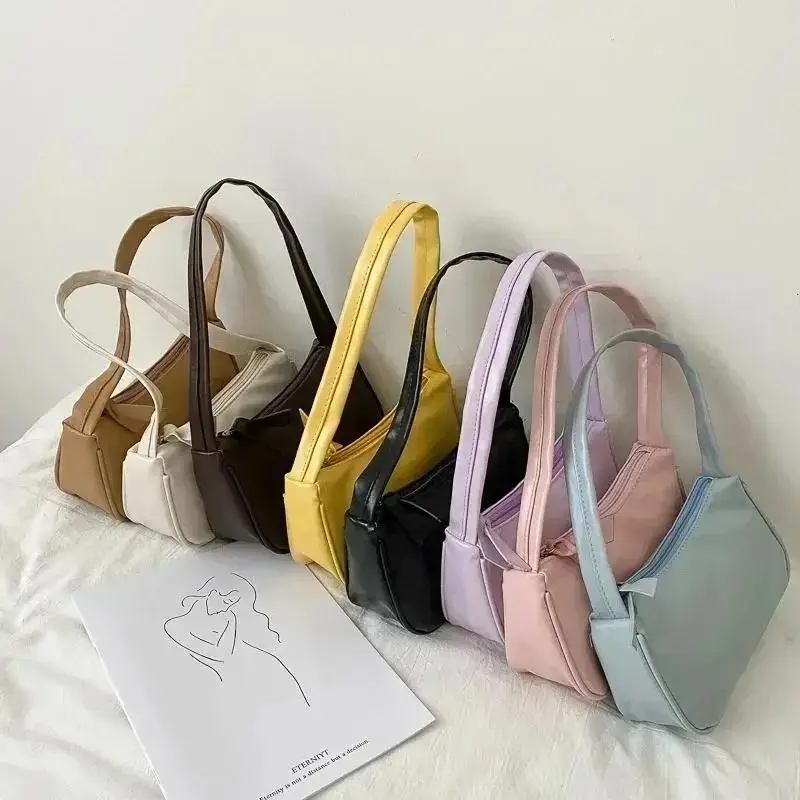 Bella nuova borsa a tracolla da 1 pezzo borsa sotto le ascelle alla moda versatile borsa per cellulare in tinta unita di nicchia borsa a tracolla per ragazza - immagine 3