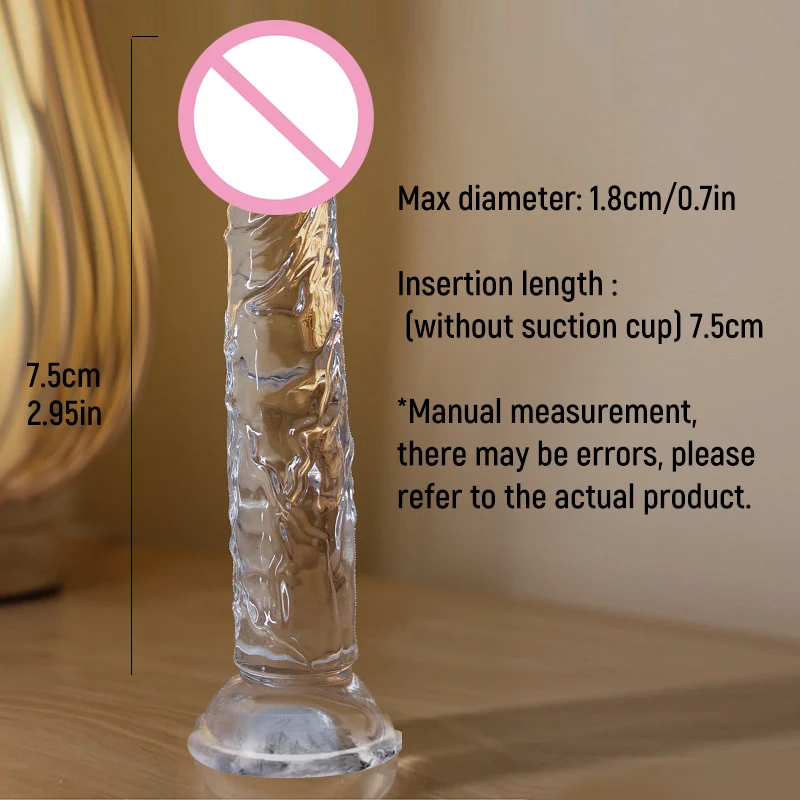 Realistic Dildo Transparent Dildo with Suction Cup Dildo Replica Dildo Body-Safe Material Hands-Free Used for Women,Men Anal Toy