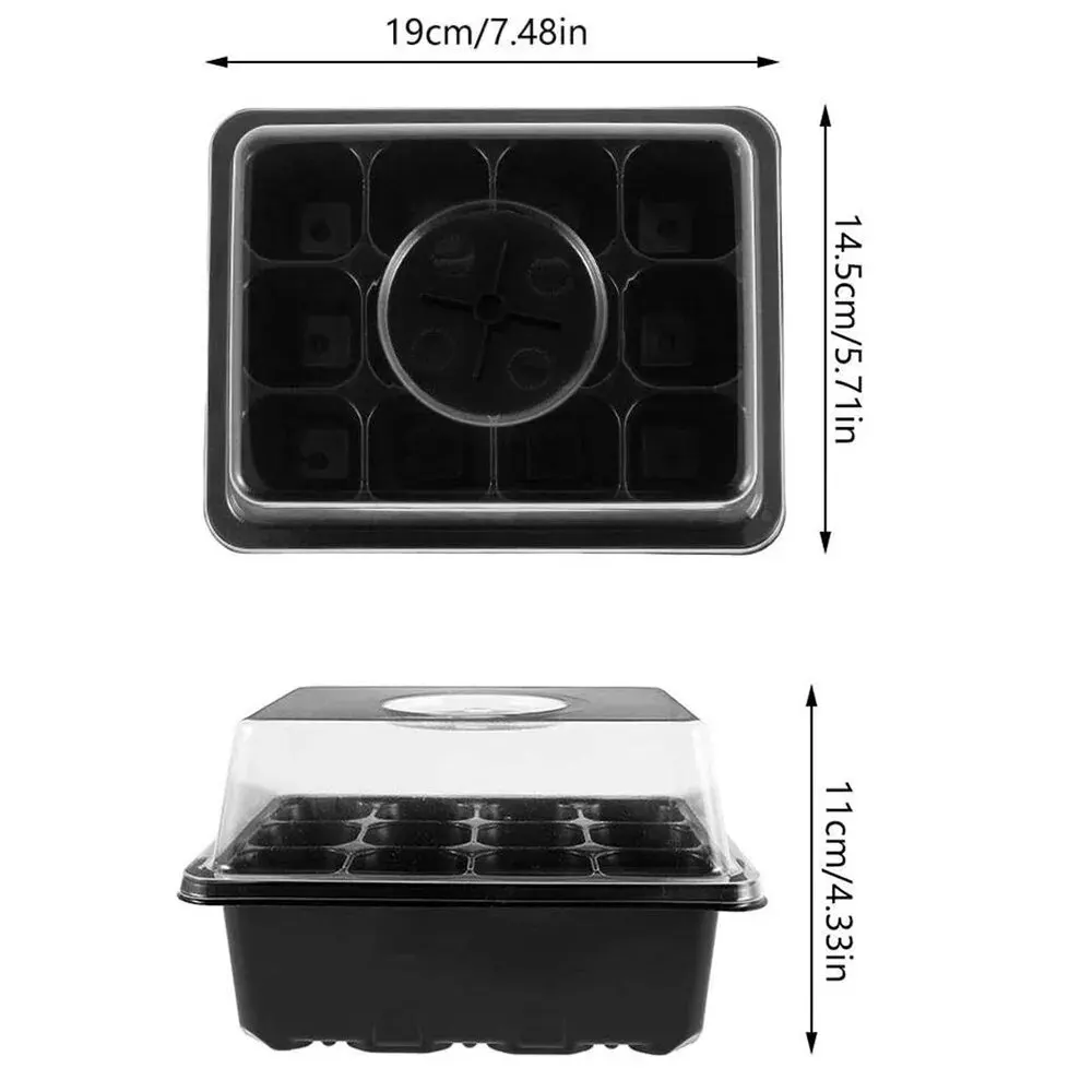 Seed Starter Tray Seed Starter Tray Box Plant Seedling Pots Gardening Sowing Tray Tools Hydroponics Growing System Indoors 12 Cells Hole 1PC