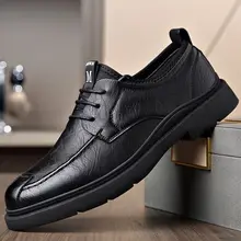 

Business Men's Casual Shoes Luxury British Man Flats Social Shoe Split Leather Footwear Oxford Shoes for Men High Quality New