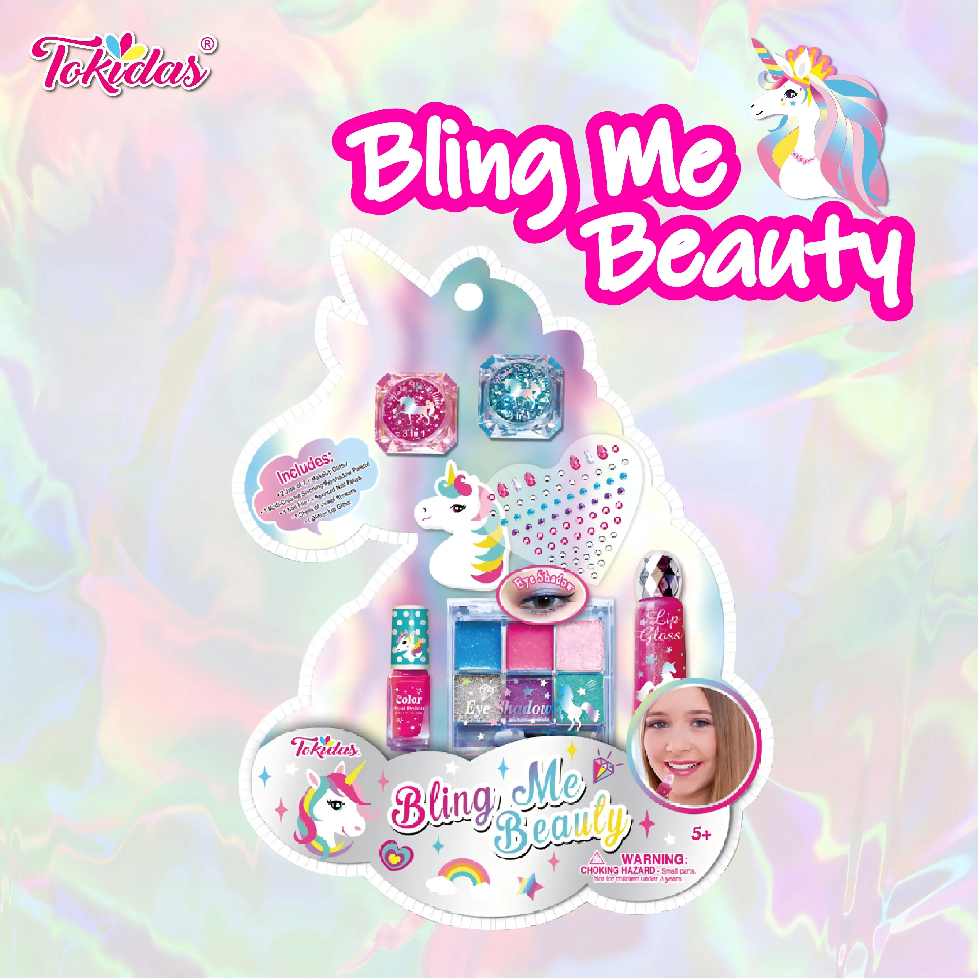 Kids Makeup Set Toy Unicorn Design Cute Gift For Girls Kids Eyeshadow Nail Polish